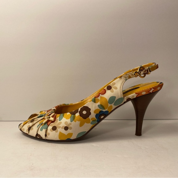 Louis Vuitton open toe slingback sandals heels multi 37 - Picture 2 of 11